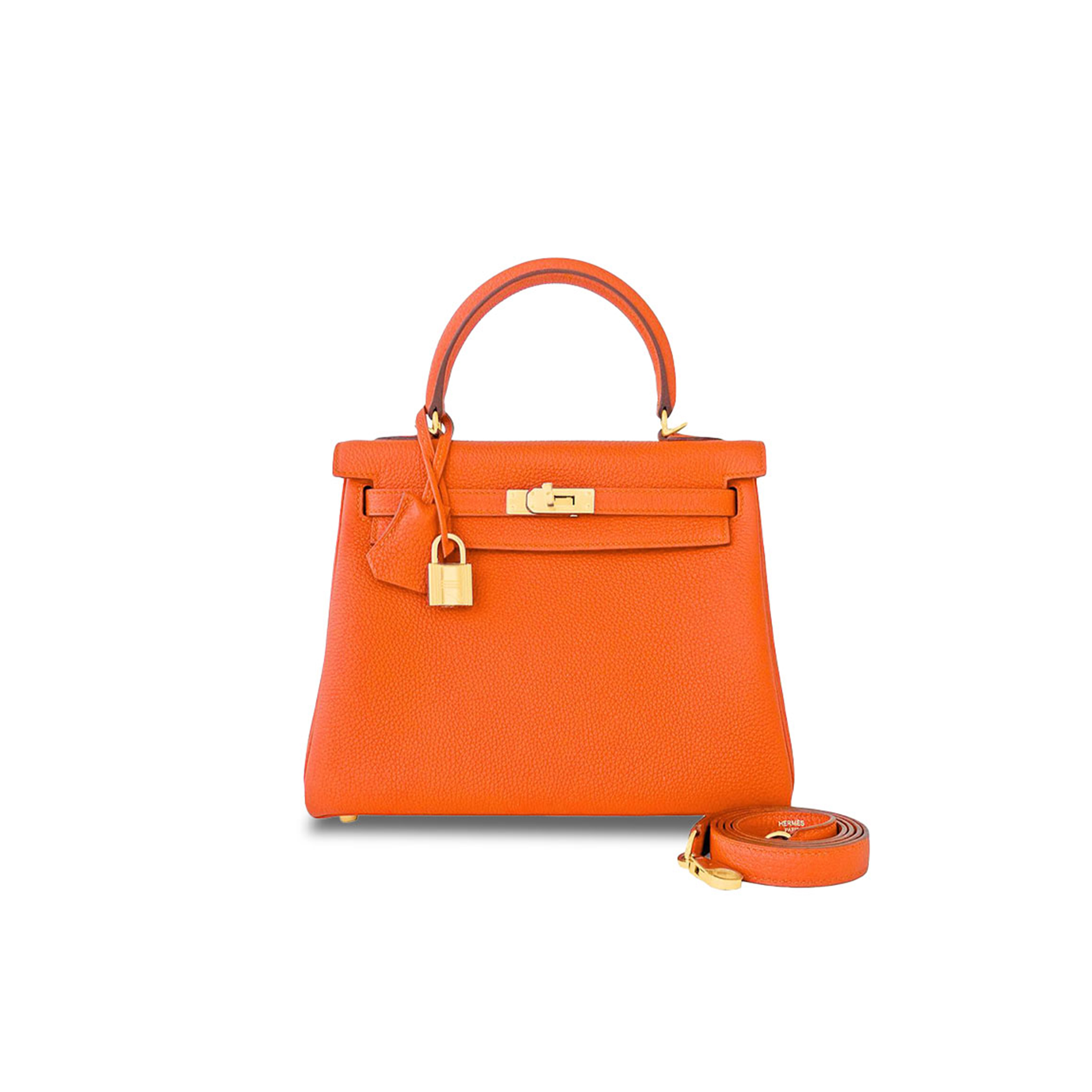 HERMÈS MASTER ORANGE KELLY 25 TOGO BAG (25*17*7cm) 